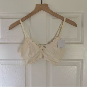 Urban Outfitters cream scallop bralette